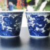 （官窑）青花三龍戲珠龍紋缸杯一對（清 乾隆）