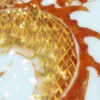 鞏紅釉三龍治水背五福臨門盤碟：圖片 3