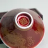 鬥型手壓杯 籃釉描金龍紋、豇豆紅描金鳳紋：圖片 7