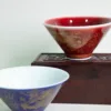 鬥型手壓杯 籃釉描金龍紋、豇豆紅描金鳳紋：圖片 11